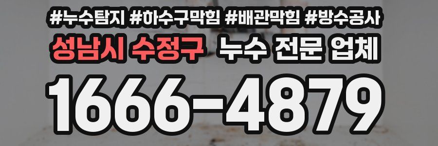 성남시 수정구 누수 전문 업체