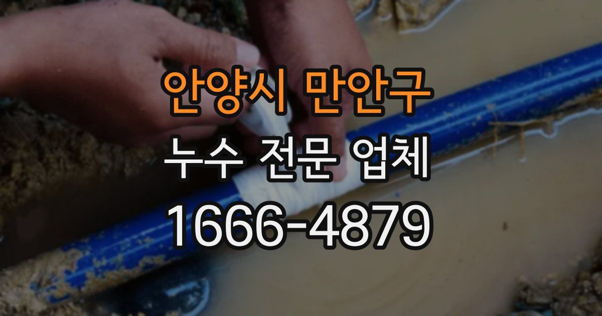 안양시 만안구 누수 전문 업체
