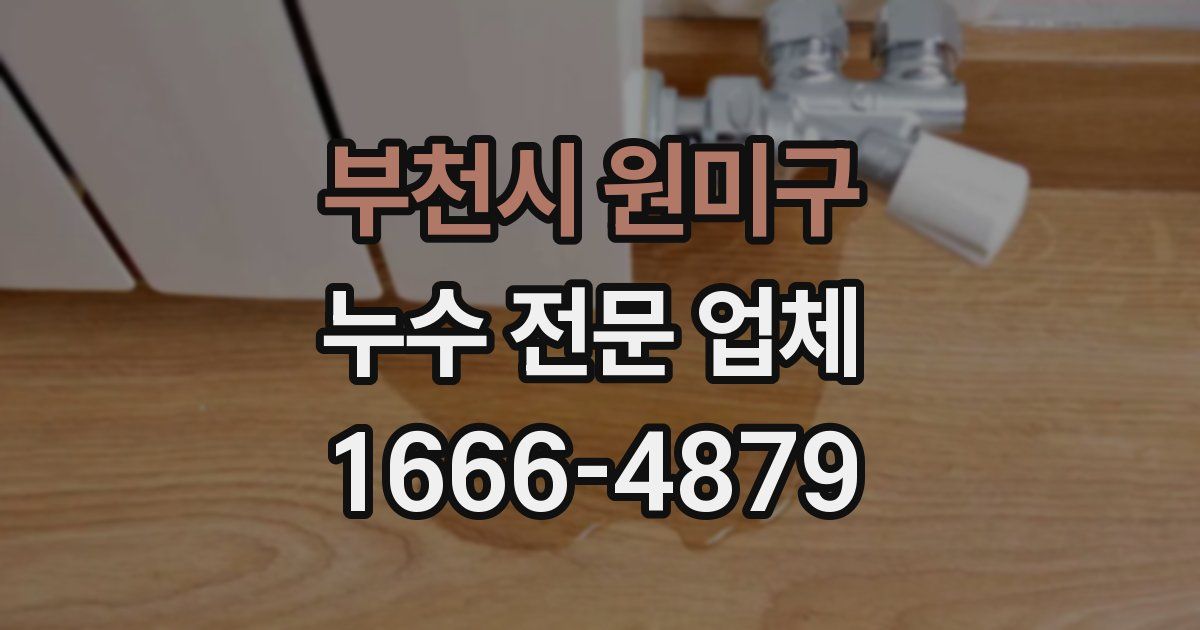 부천시 원미구 누수 전문 업체