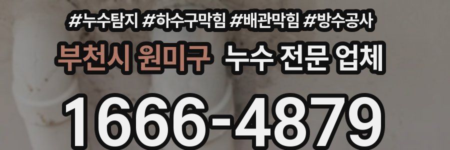 부천시 원미구 누수 전문 업체