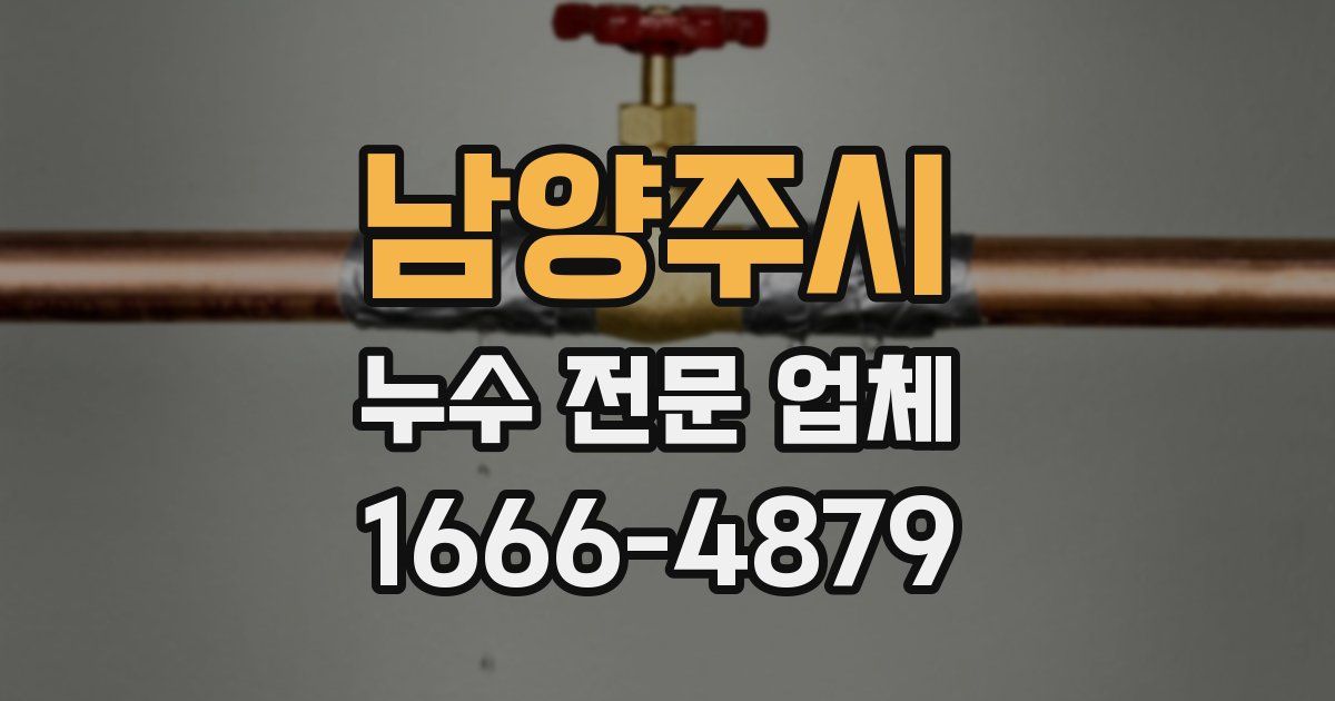 남양주시 누수 전문 업체