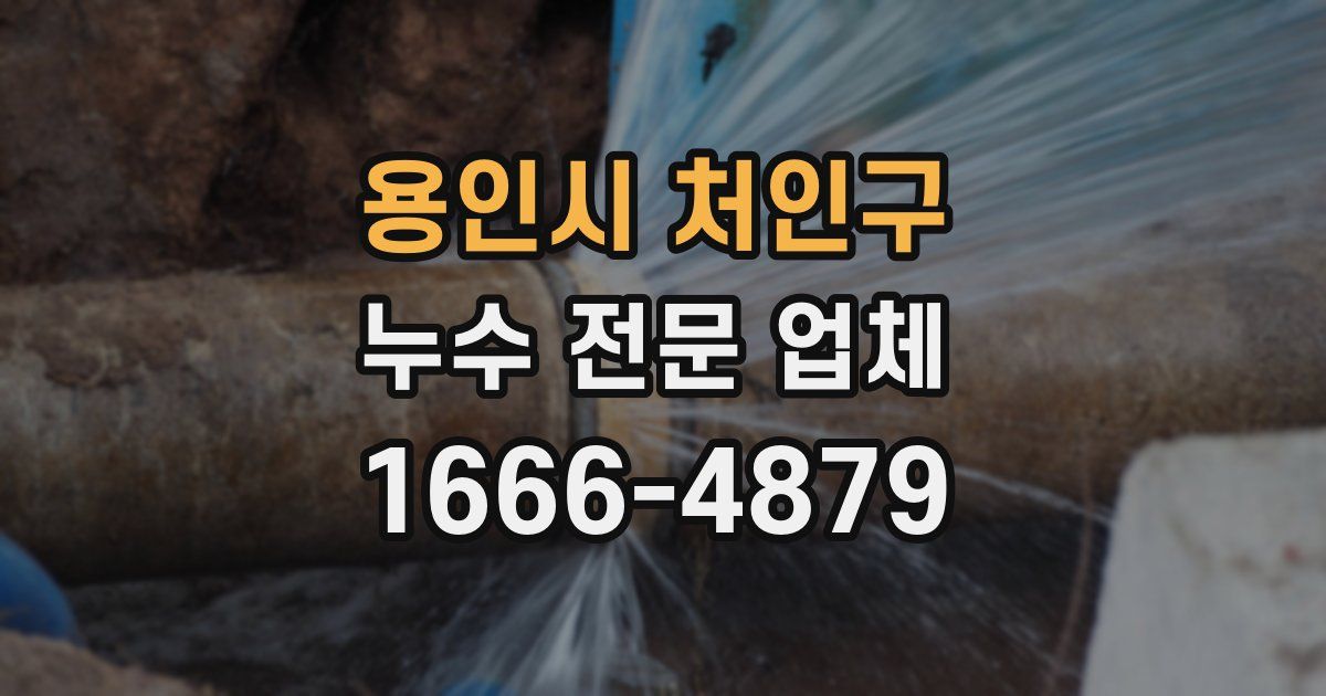 용인시 처인구 누수 전문 업체