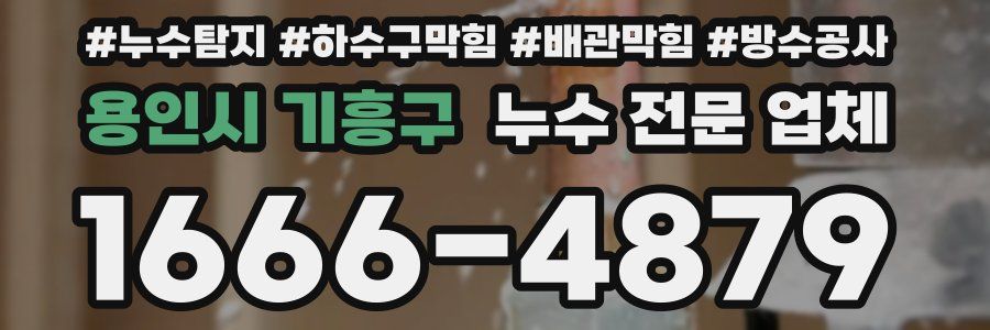 용인시 기흥구 누수 전문 업체