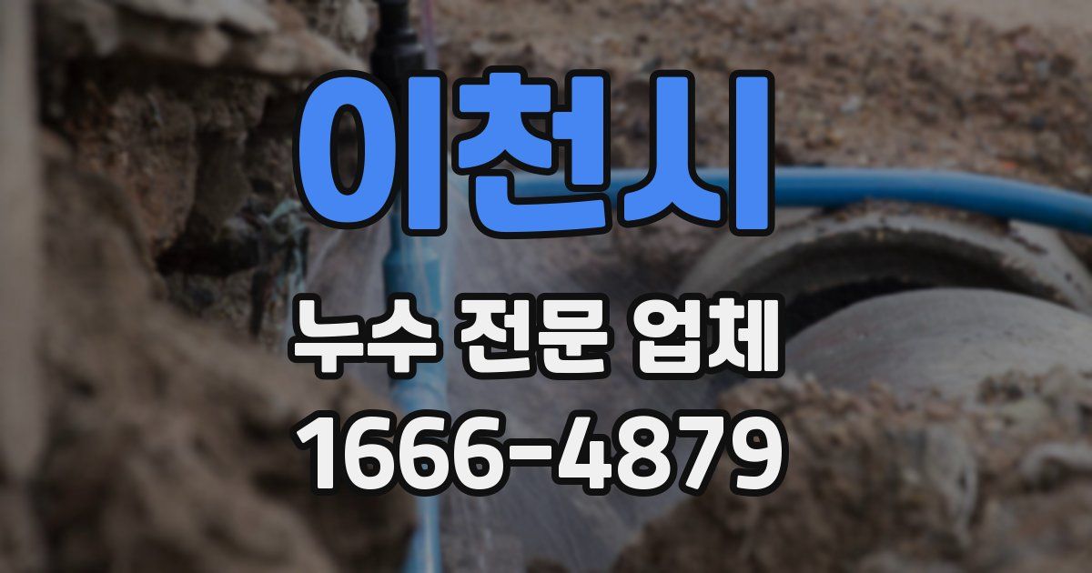 이천시 누수 전문 업체