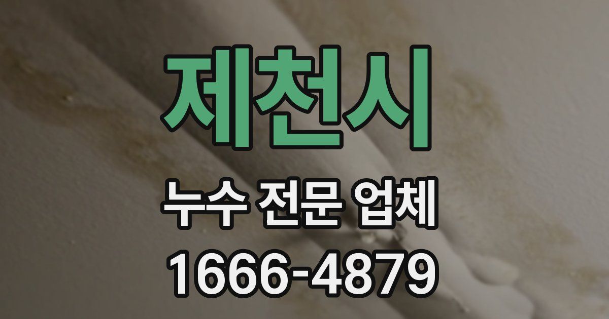 제천시 누수 전문 업체