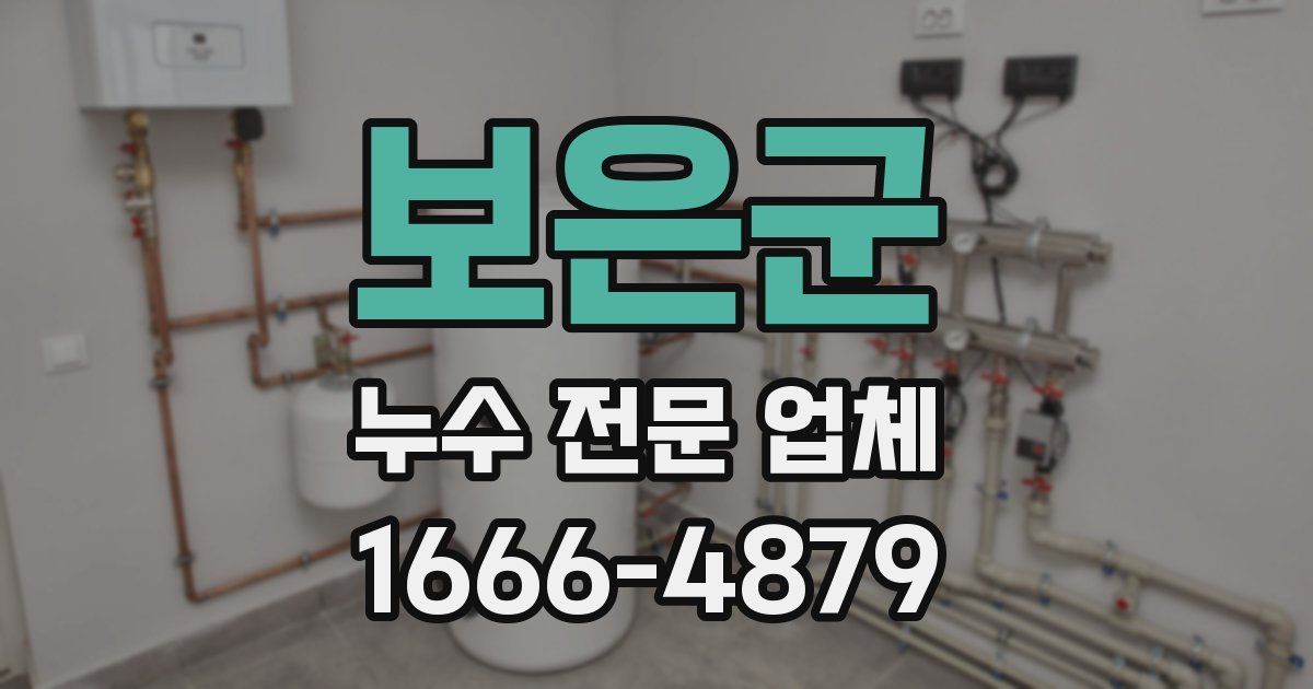 보은군 누수 전문 업체