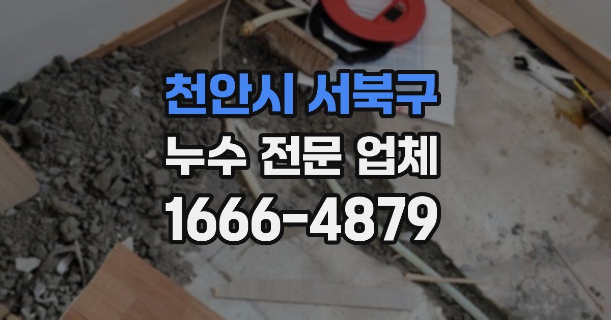 천안시 서북구 누수 전문 업체