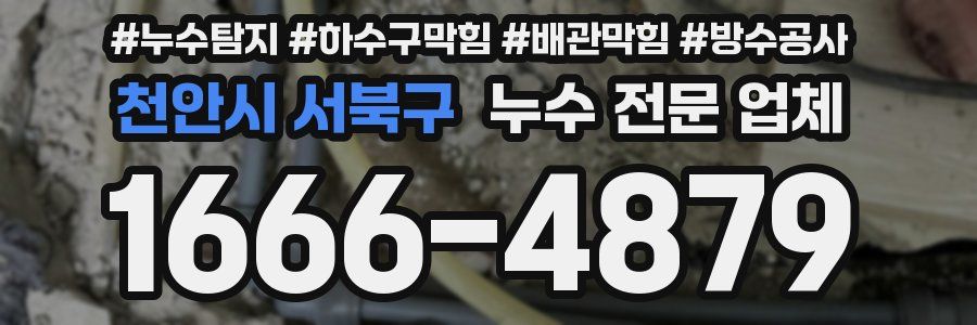 천안시 서북구 누수 전문 업체