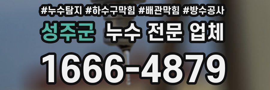 성주군 누수 전문 업체