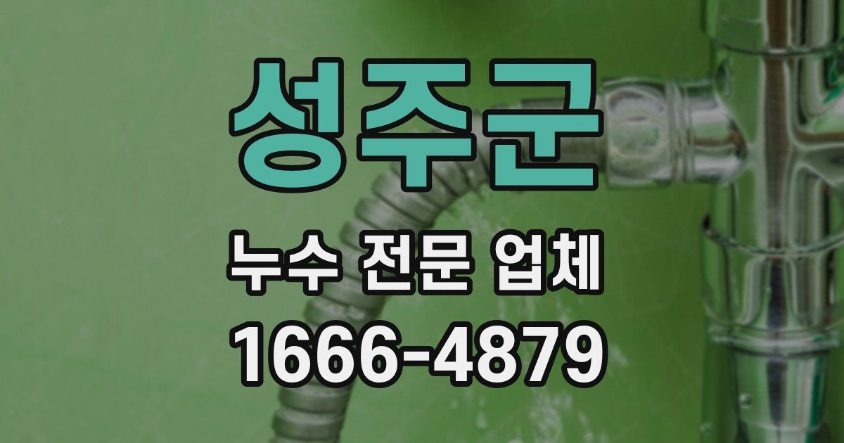 성주군 누수 전문 업체