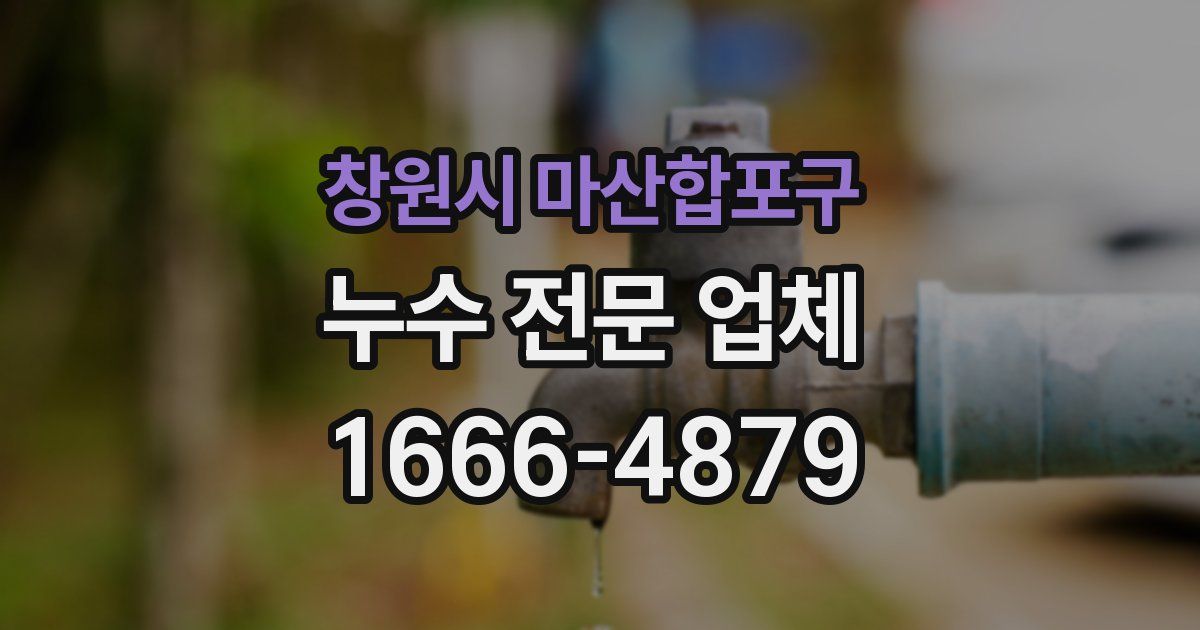 창원시 마산합포구 누수 전문 업체
