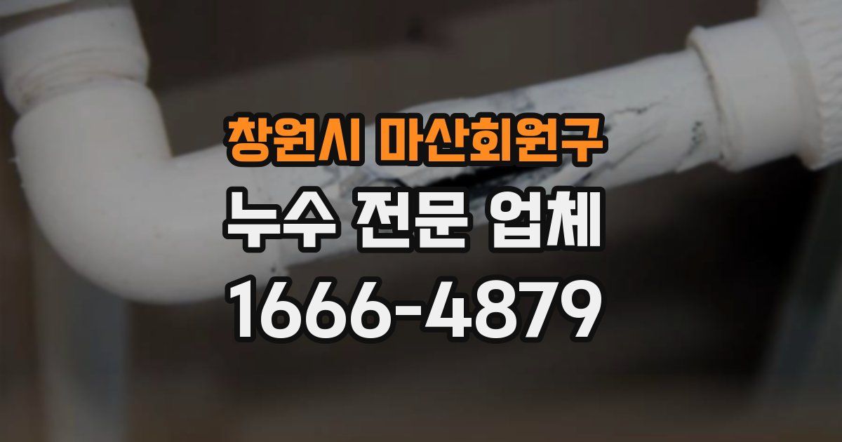 창원시 마산회원구 누수 전문 업체
