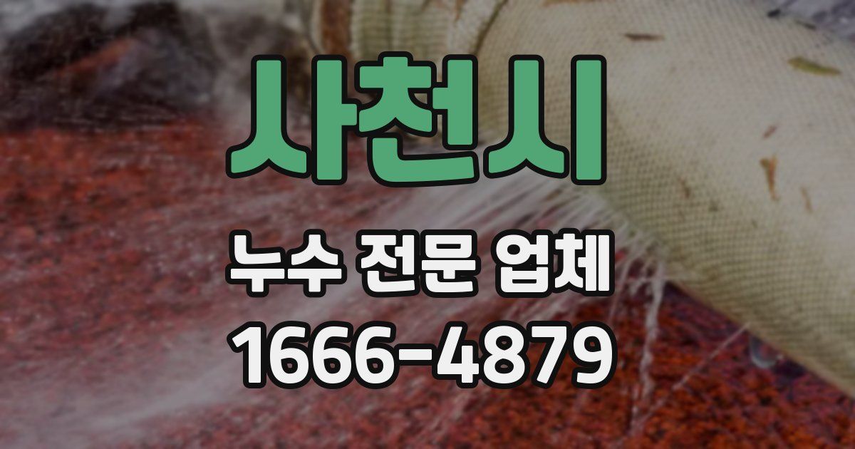 사천시 누수 전문 업체