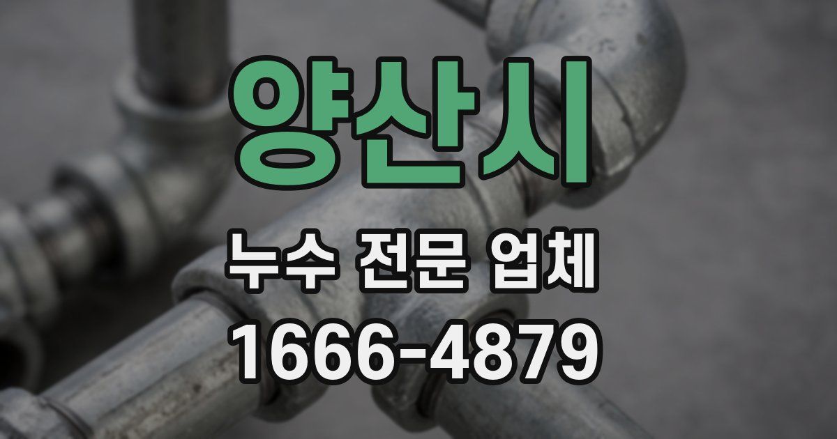양산시 누수 전문 업체