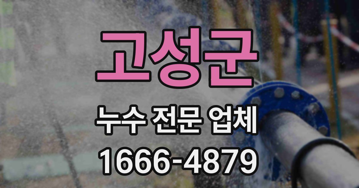 고성군 누수 전문 업체