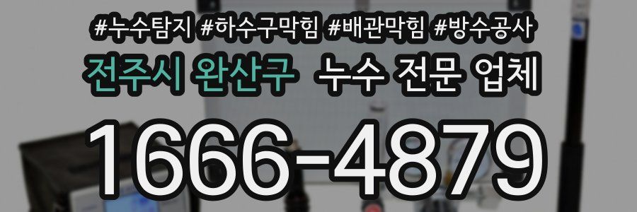 전주시 완산구 누수 전문 업체