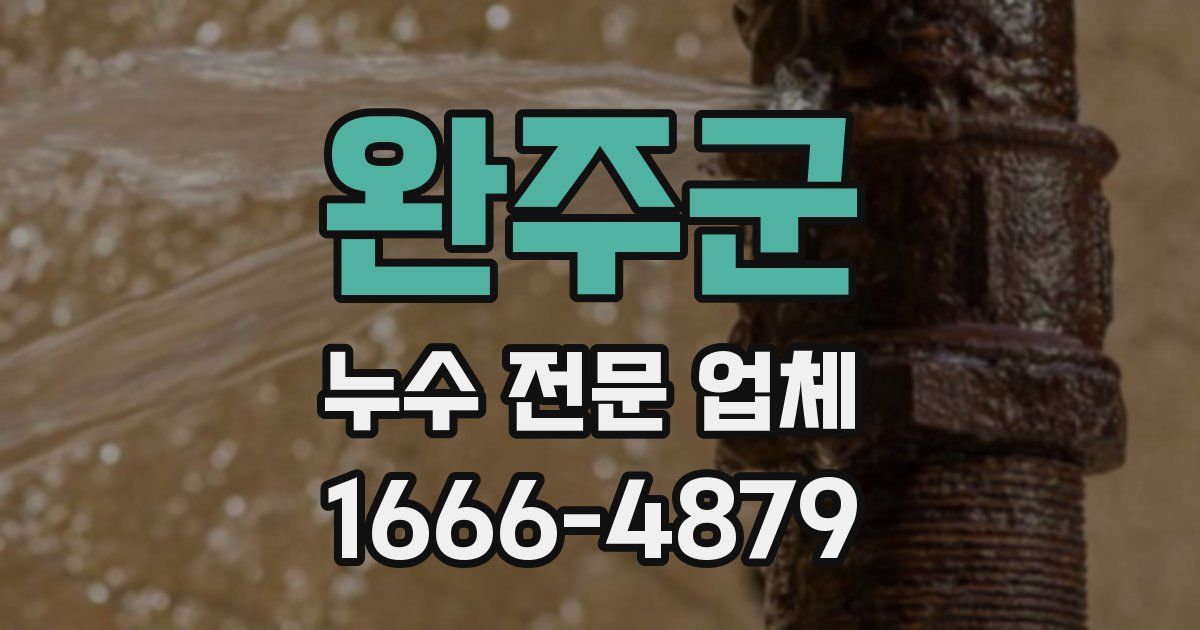 완주군 누수 전문 업체
