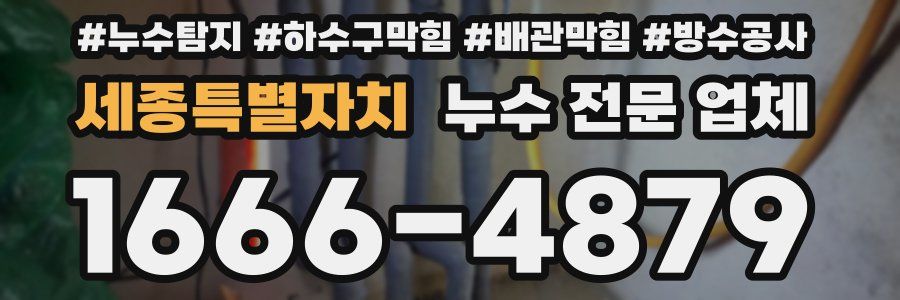 세종특별자치 누수 전문 업체