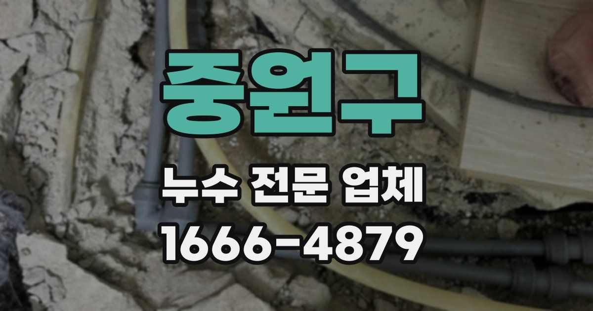 중원구 누수 전문 업체