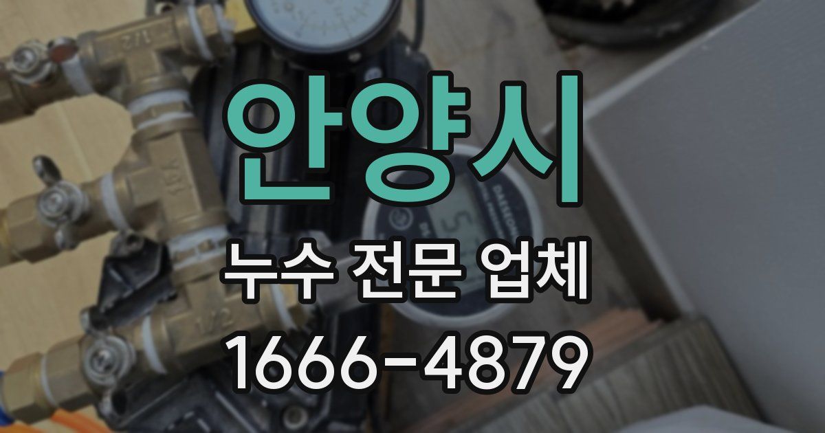 안양시 누수 전문 업체