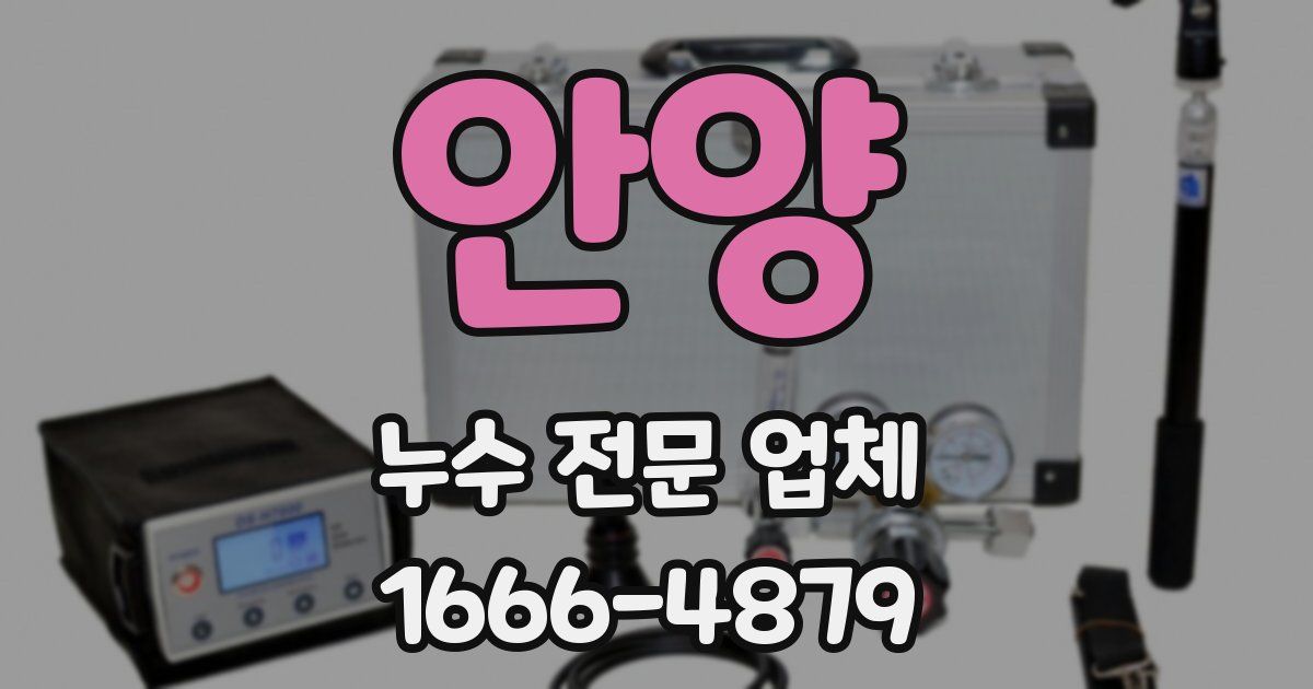 안양 누수 전문 업체