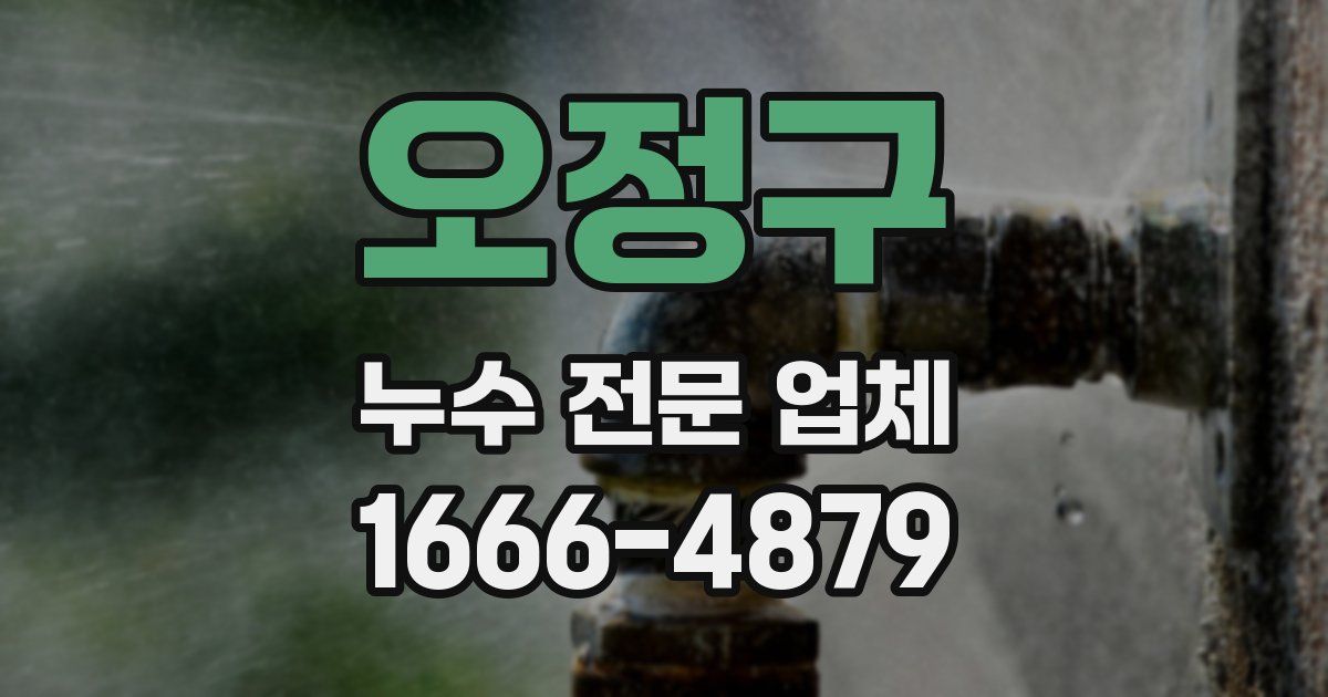 오정구 누수 전문 업체