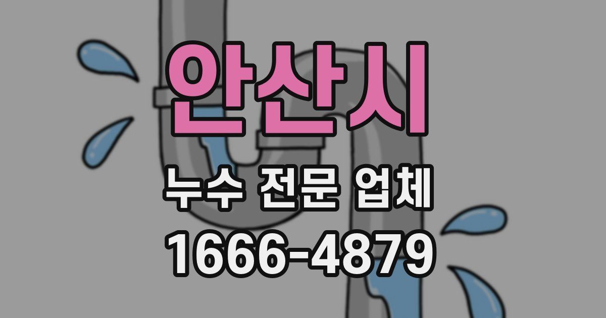 안산시 누수 전문 업체
