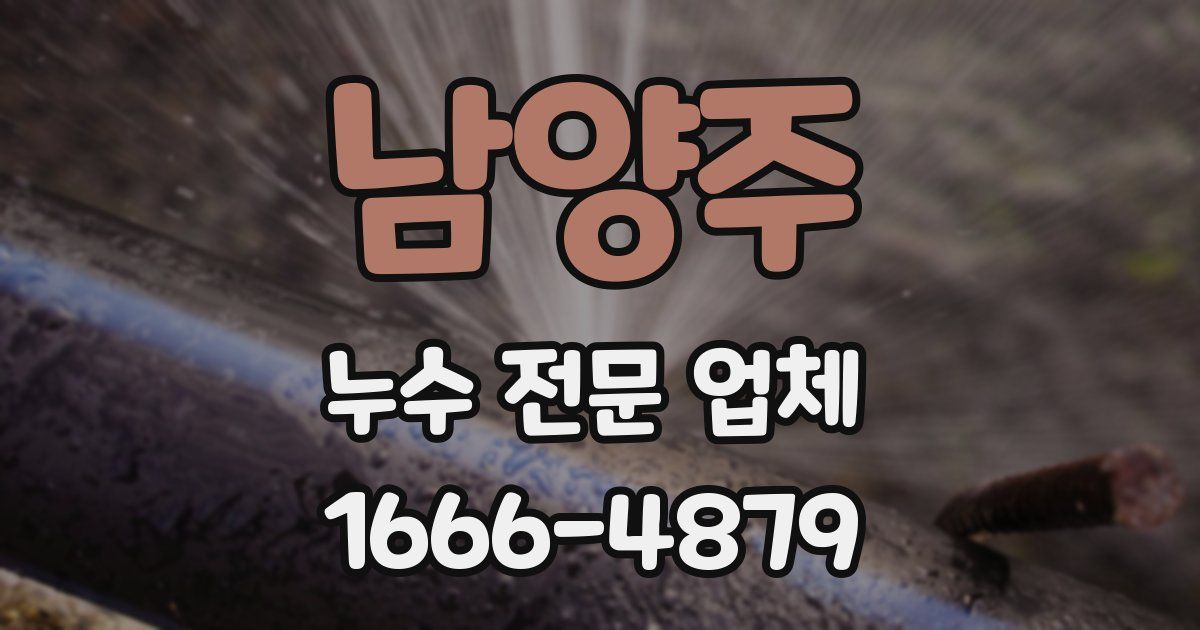 남양주 누수 전문 업체