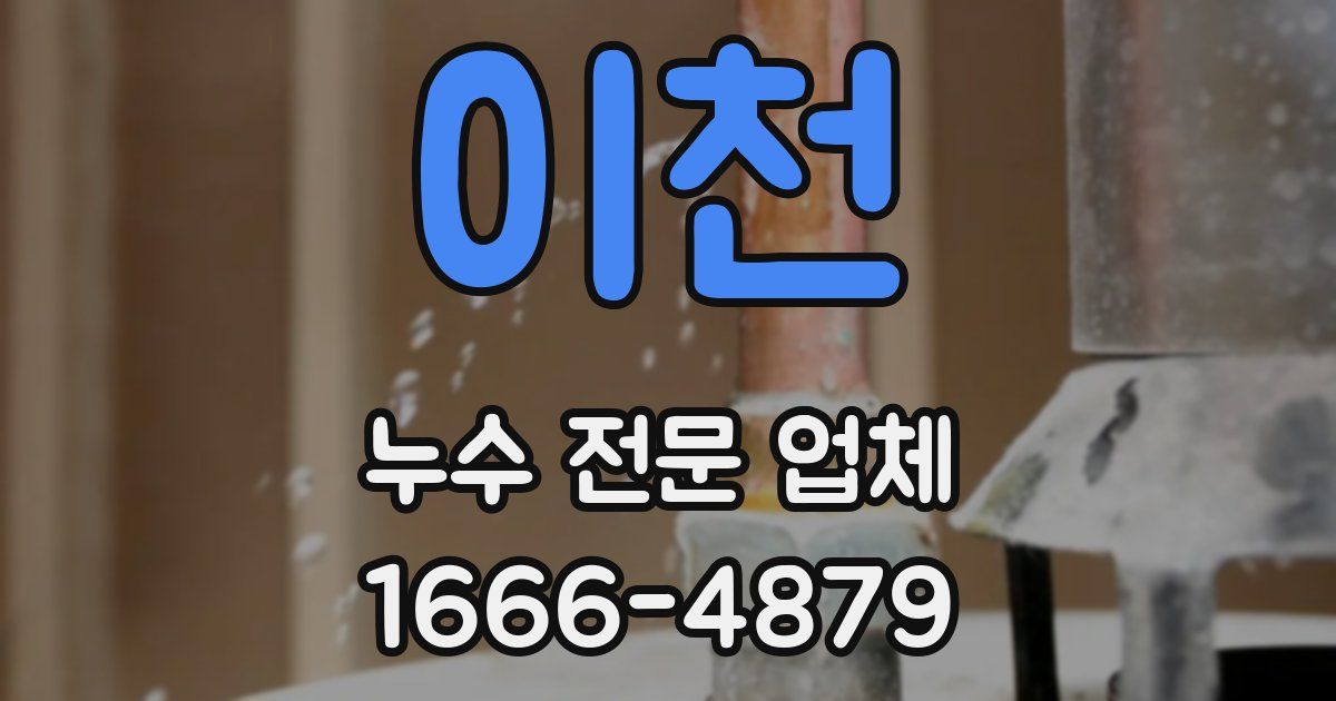 이천 누수 전문 업체
