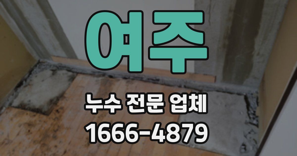 여주 누수 전문 업체