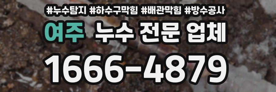 여주 누수 전문 업체