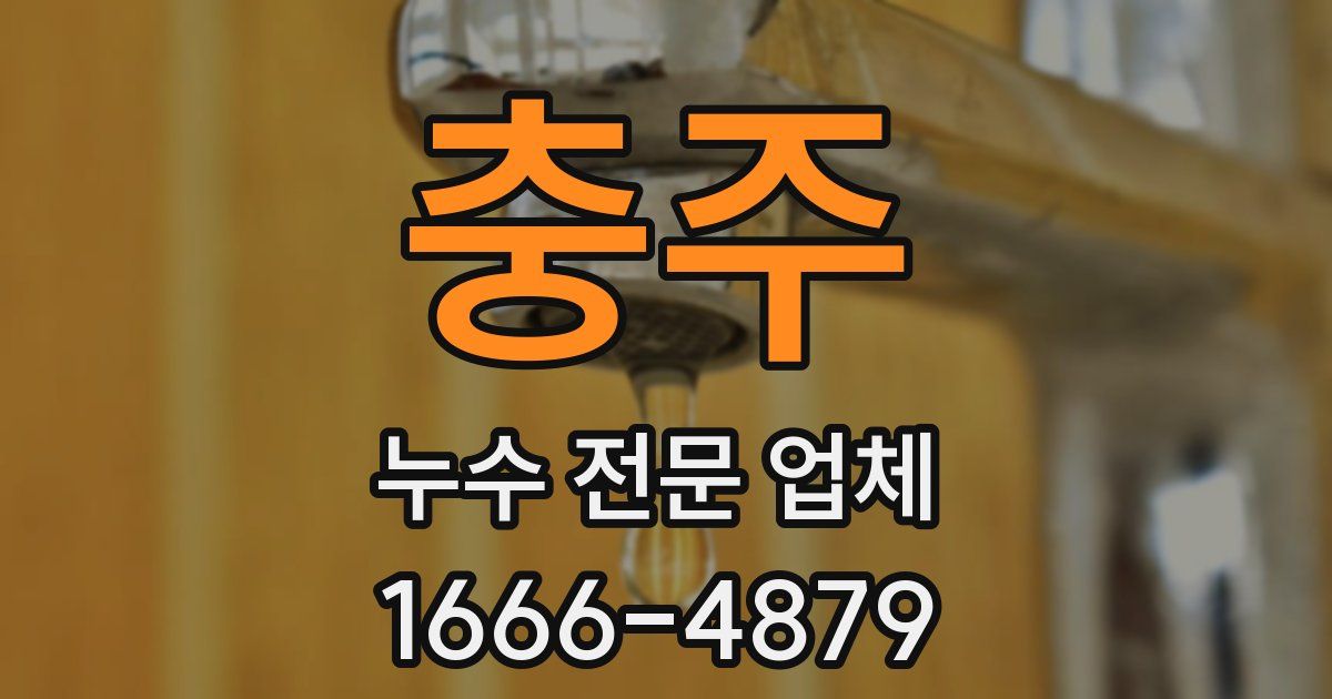 충주 누수 전문 업체
