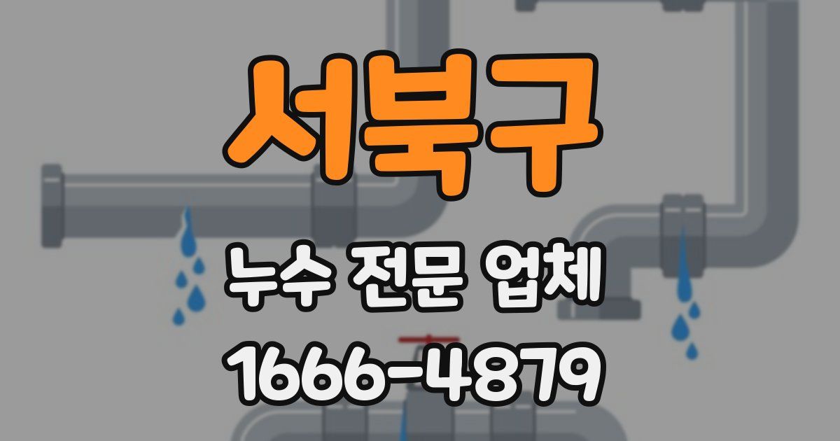 서북구 누수 전문 업체
