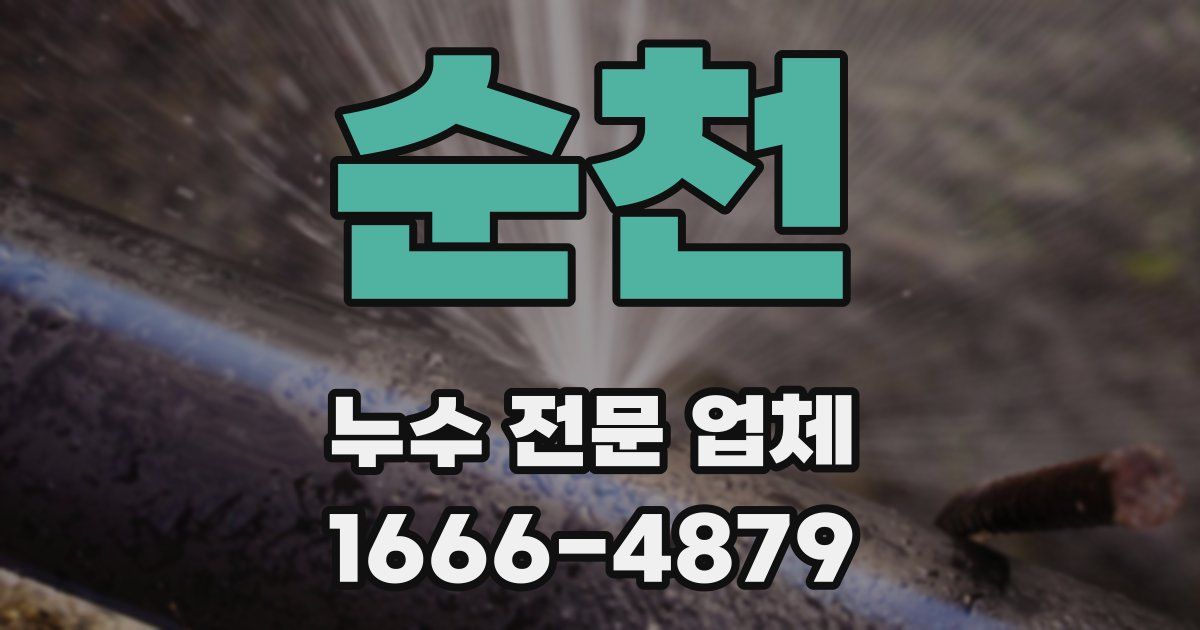 순천 누수 전문 업체