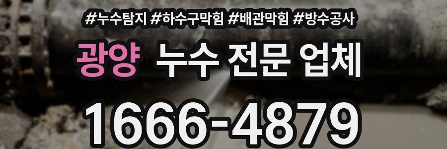광양 누수 전문 업체