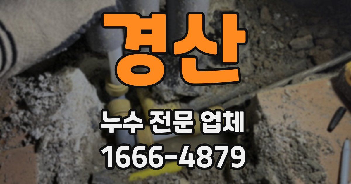 경산 누수 전문 업체