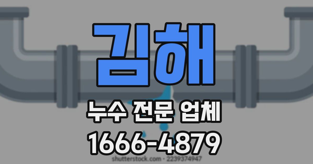 김해 누수 전문 업체