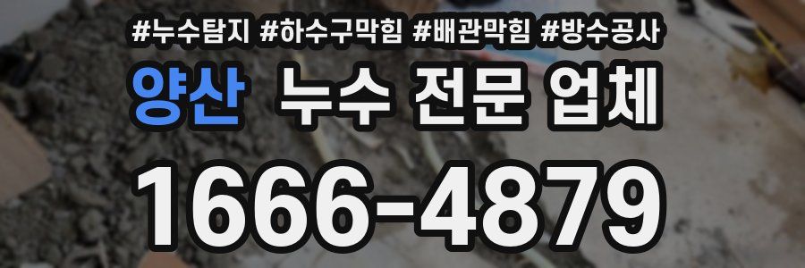 양산 누수 전문 업체