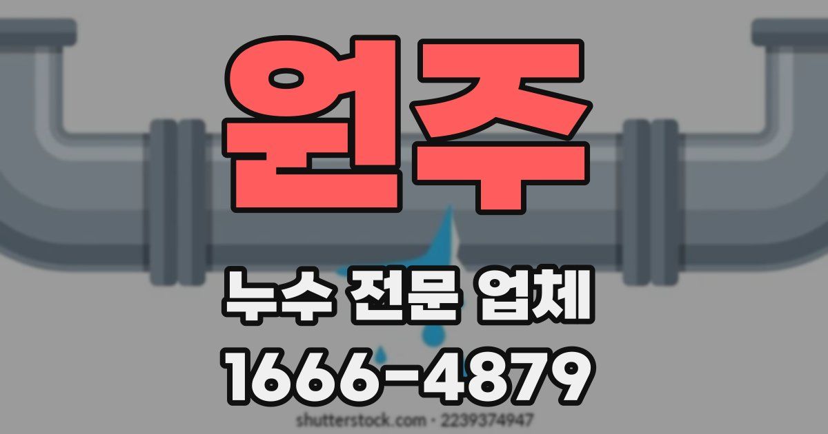 원주 누수 전문 업체