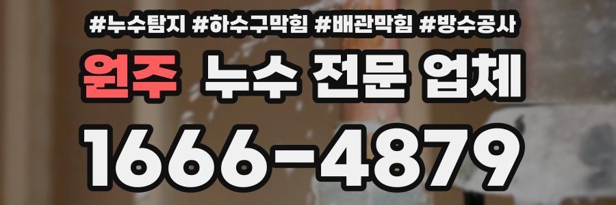 원주 누수 전문 업체