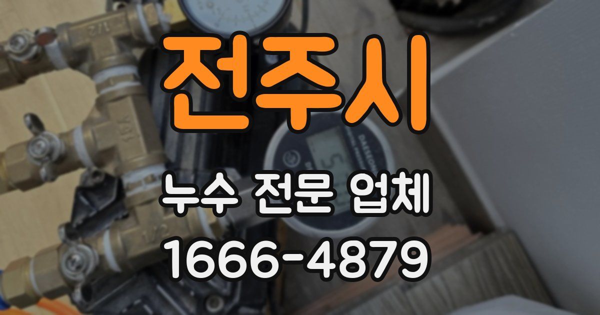 전주시 누수 전문 업체
