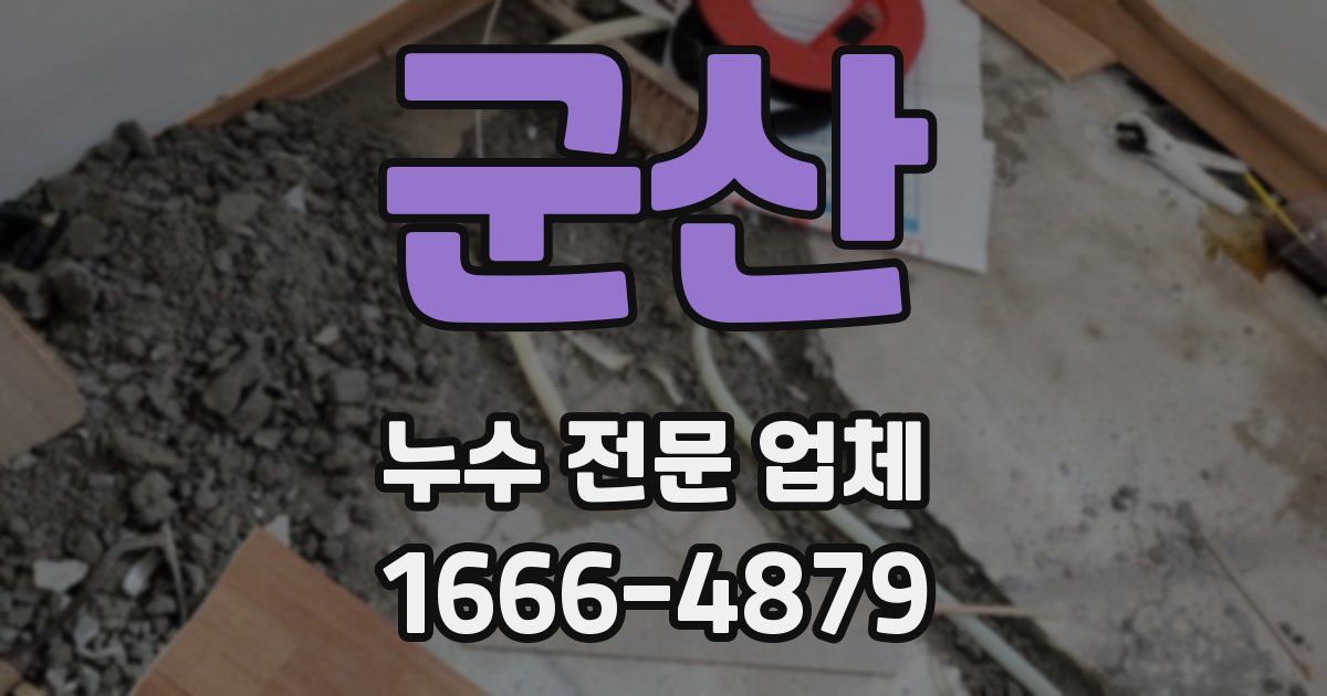 군산 누수 전문 업체