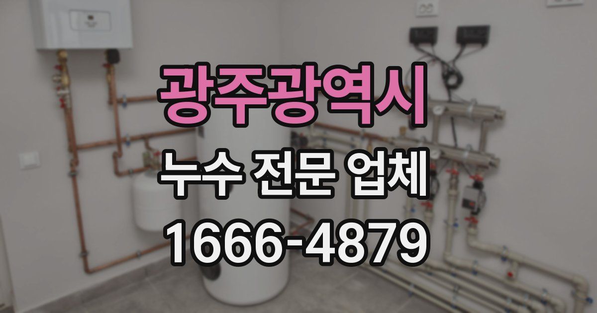 광주광역시 누수 전문 업체