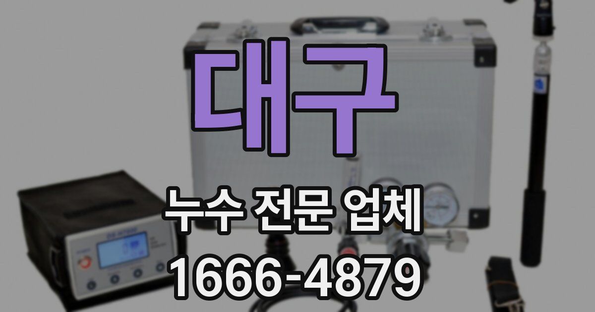 대구 누수 전문 업체
