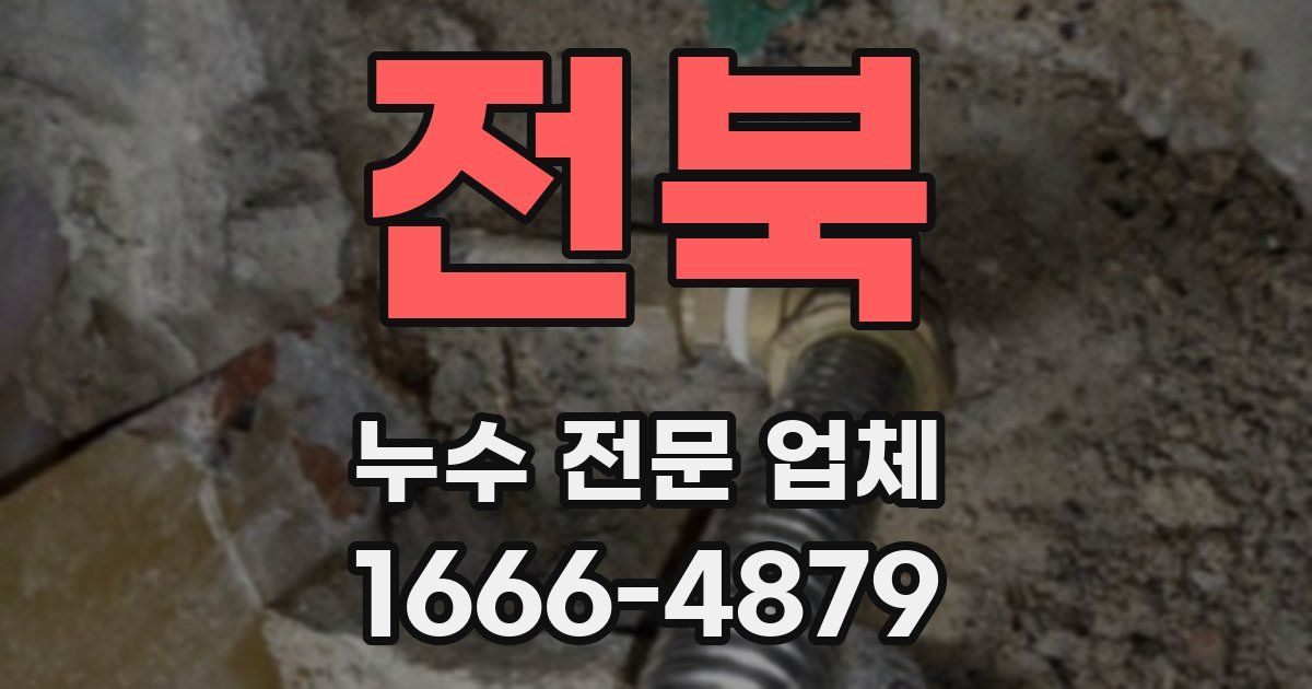 전북 누수 전문 업체