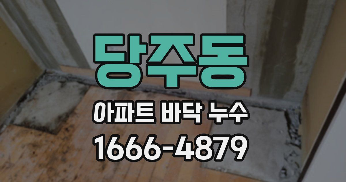 당주동 아파트 바닥 누수