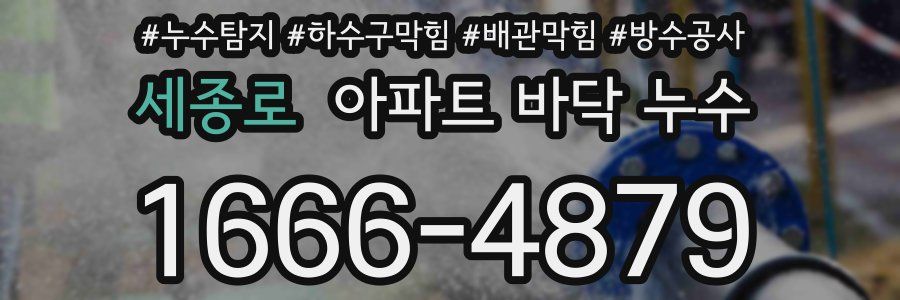 세종로 아파트 바닥 누수