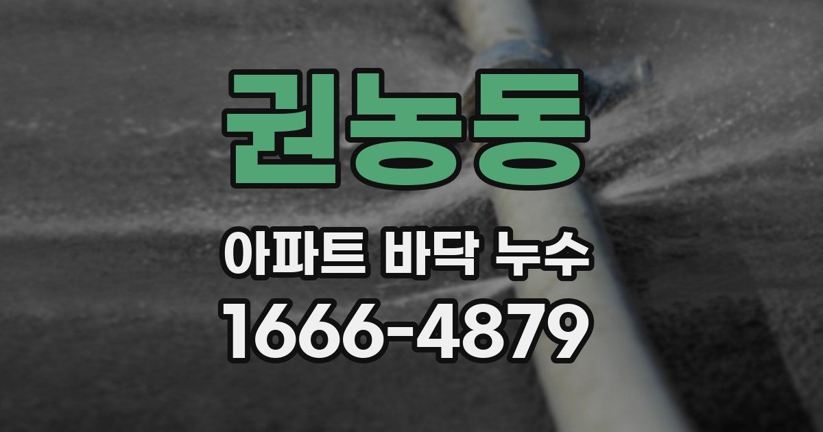 권농동 아파트 바닥 누수