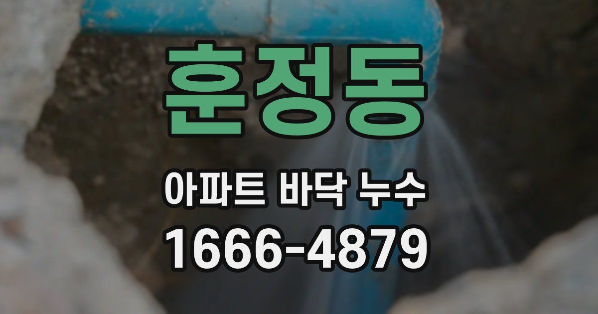 훈정동 아파트 바닥 누수