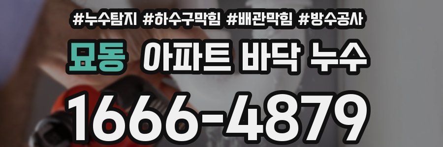 묘동 아파트 바닥 누수